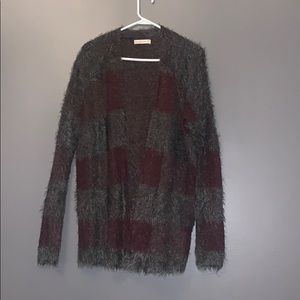 Abercrombie & Fitch maroon, charcoal long cardigan